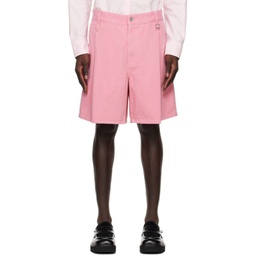 Pink Pleated Shorts 231704M193015