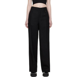 Black Creased Trousers 222704F087001