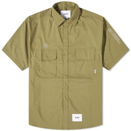 WTAPS 18 Printed Short Sleeve Shirt Olive Drab