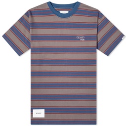 WTAPS 08 Striped Crew Neck T-Shirt Grey