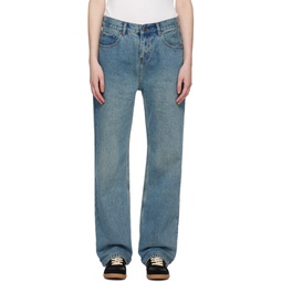 Blue Straight Jeans 241401F069000