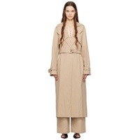 Beige Belted Trench Coat 231401F067001