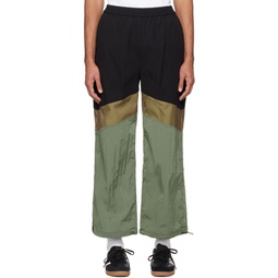 Black   Khaki Chevron Track Pants 241401M190000