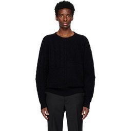 Black Patchwork Sweater 231401M201002
