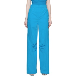 Blue Elasticized Trousers 231401F087003