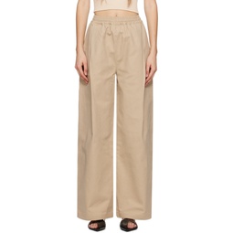 Beige Boof Trousers 231401F087005