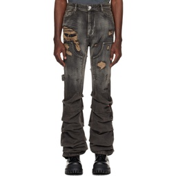 Black Distressed Jeans 241327M186009
