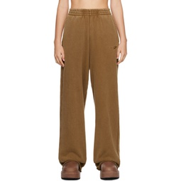 Brown Embroidered Lounge Pants 232327F086001