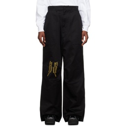 Black Embroidered Trousers 231327F087008