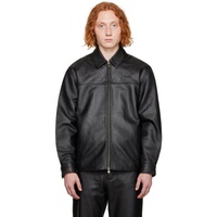 Black Blake Leather Jacket 232636M181001