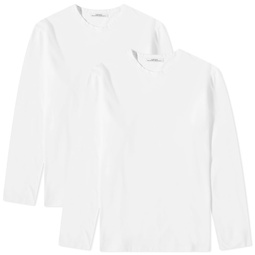 Wood Wood Emil Long Sleeve T-Shirt 2 Pack Bright White