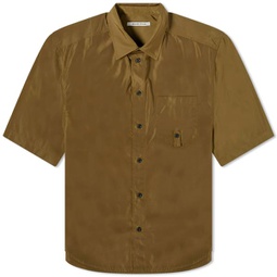 Wood Wood Yuko Tech Short Sleeve Shirt Pitch-Dark