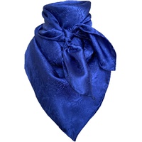 Wyoming Traders Royal Blue Jacquard Wild Rag Scarf Silk XL 42.5 Inch