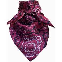 Wyoming Traders Paisley Red and Black Wild Rag Scarf Silk XL 42.5 Inch