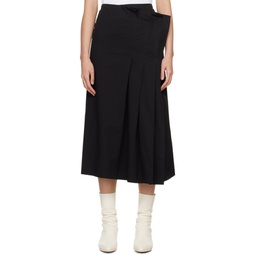 Black Wrap Midi Skirt 241731F092006