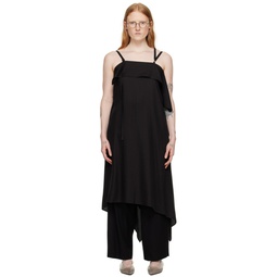 Black Lace Up Midi Dress 241731F052008