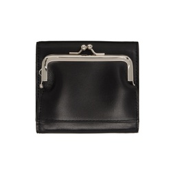Black Semi Gloss Smooth Leather Wallet 241731F040000