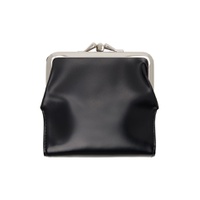 Black Glossy Smooth Leather Clasp Wallet 241731F040001