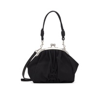 Black Smocked Clasp Pochette Bag 221731F046001