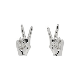 Silver Mini Peace Earrings 241893F022001