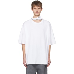 White Triple Collar T Shirt 241893M213010