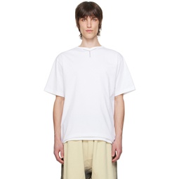 White V Neck T Shirt 241893M213002