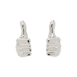Silver Mini Thumbs Up Earrings 241893M144005