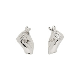 Silver Mini Finger Heart Earrings 241893M144009