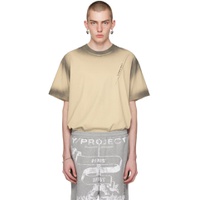 Beige   Gray Pinched T Shirt 241893M213006