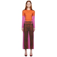 Orange   Pink Jean Paul Gaultier Edition Trompe LOeil Maxi Dress 231893F055006
