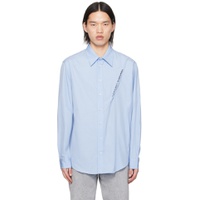 Blue Pinched Seam Shirt 241893M192013
