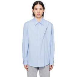Blue Pinched Seam Shirt 241893M192013