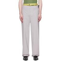 Gray Multi Waistband Trousers 231893M191001