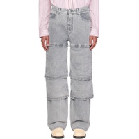 Gray Layered Jeans 241893M186003