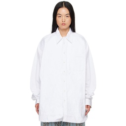 White Scrunched Shirt 241893F109014