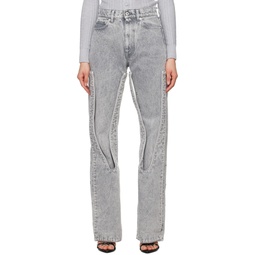Gray Snap Off Jeans 241893F069027