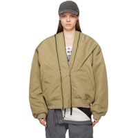 Taupe Double Zip Bomber Jacket 241893F058000