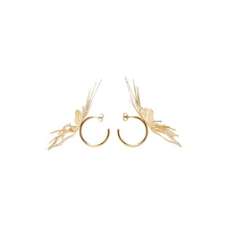 Gold Orchid Hoop Earrings 221893F022007