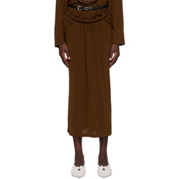 Brown Arc Maxi Skirt 222893F093000