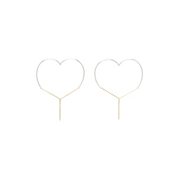 Gold   Silver Maxi Y Heart Earrings 231893F022010