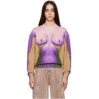 Purple   Yellow Jean Paul Gaultier Edition Body Morph Sweatshirt 222893F098003