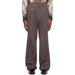 Gray Pinched Trousers 241893M191007