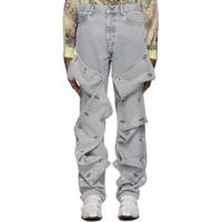 Gray Snap Off Jeans 241893M186021