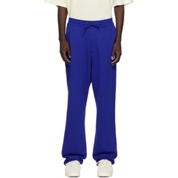 Blue Printed Sweatpants 231138M190007
