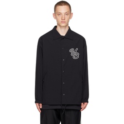 Black Embroidered Coach Jacket 232138M180001