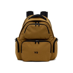 Tan Canvas Backpack 241138M166005