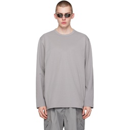 Gray Premium Long Sleeve T Shirt 241138M213039