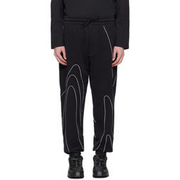 Black Piped Track Pants 241138M190009