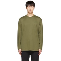 Green Classic Long Sleeve T Shirt 222138M213003