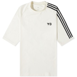 Y-3 3 Stripe T-Shirt Off White & Black